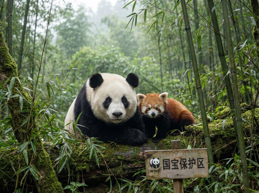 海角网国宝视频 大熊猫与小熊猫同框珍贵记录