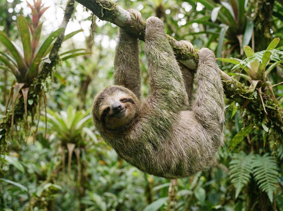 海角网树懒视频演示 三趾树懒热带雨林生活